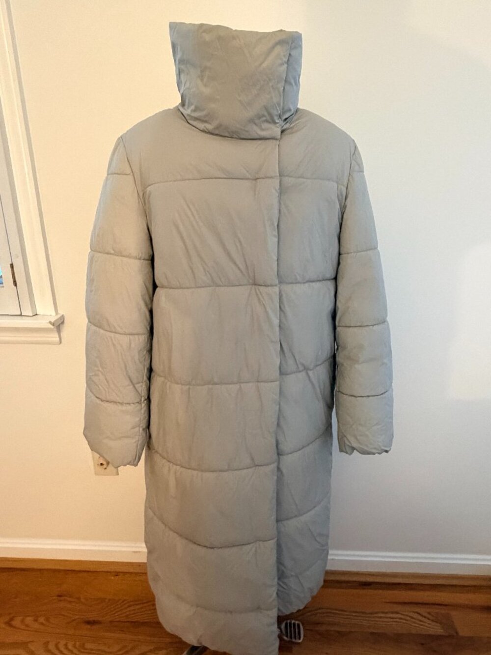 Banana Republic Long Puffer Coat Oyster Small Petite